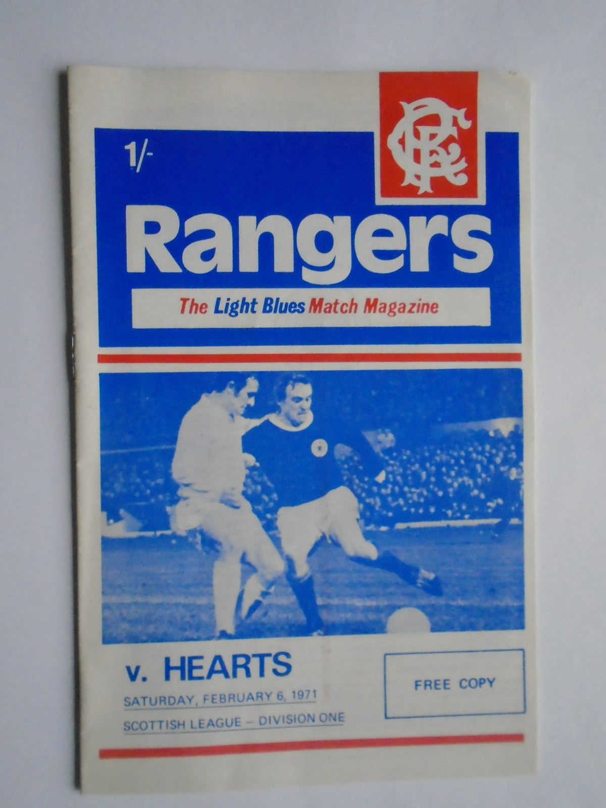 Rangers v Hearts 1970/71 Scottish League Division 1