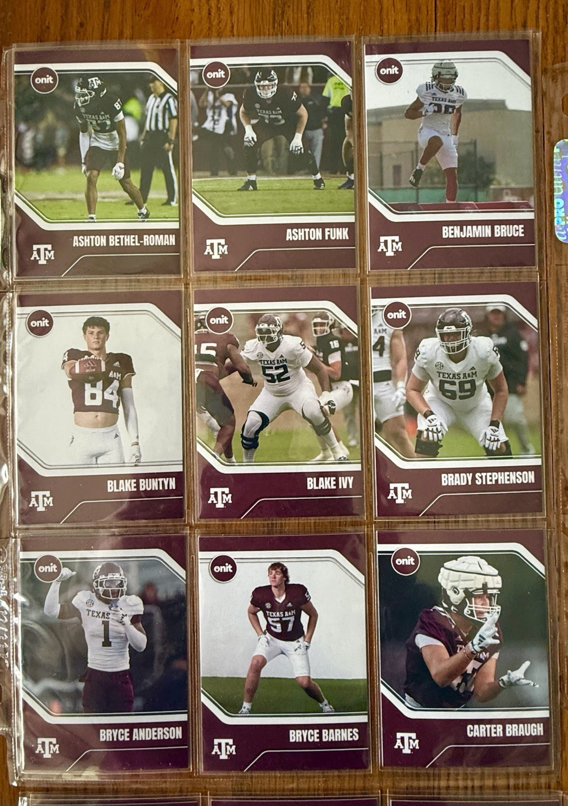 2025 ONIT Texas A&M Aggies Football Complete Base Set – 106 Players + Bonus
