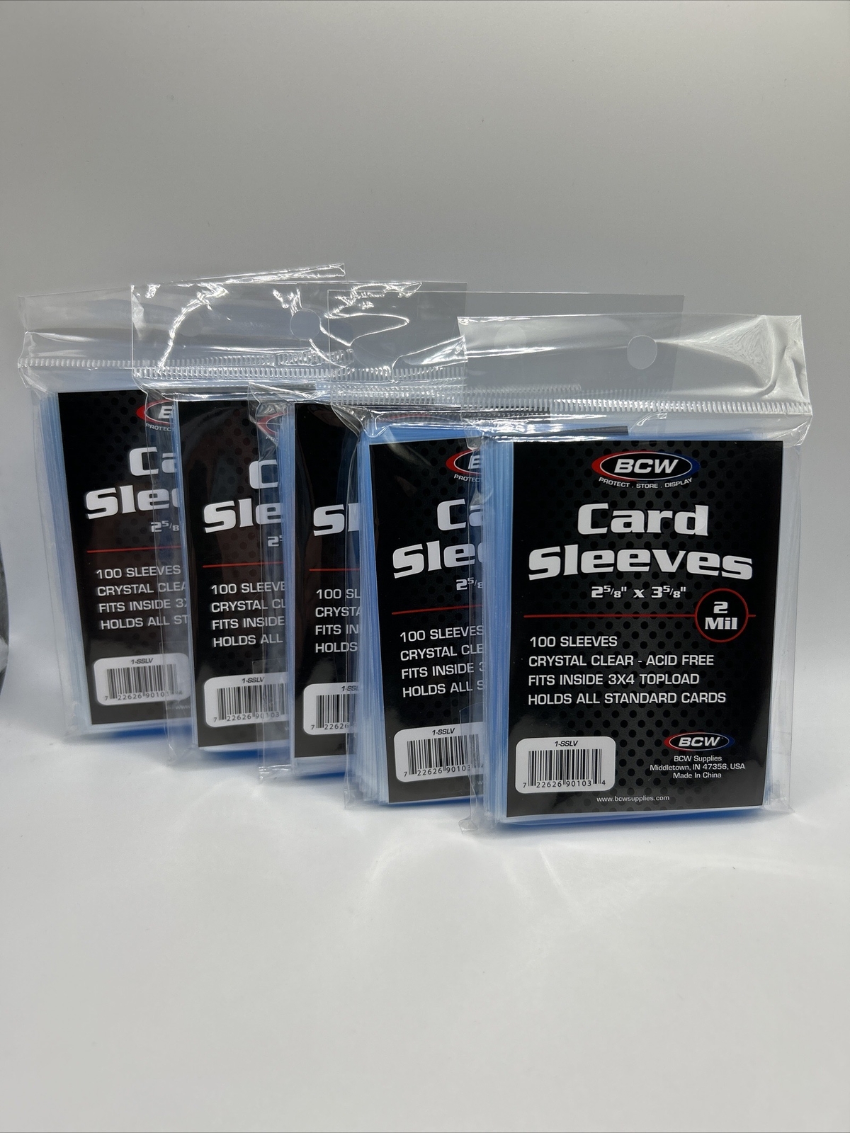 BCW Soft Sleeves 5 Packs of 100 Standard Cards AND 5 Packs of 100 THICK Cards