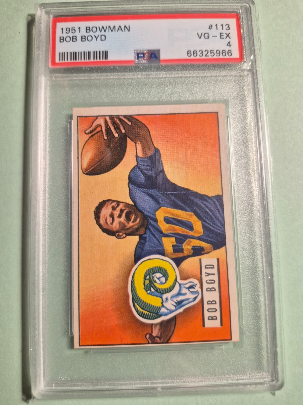 1951 Bowman – Bob Boyd #113 (RC) Rookie PSA 4 Rams