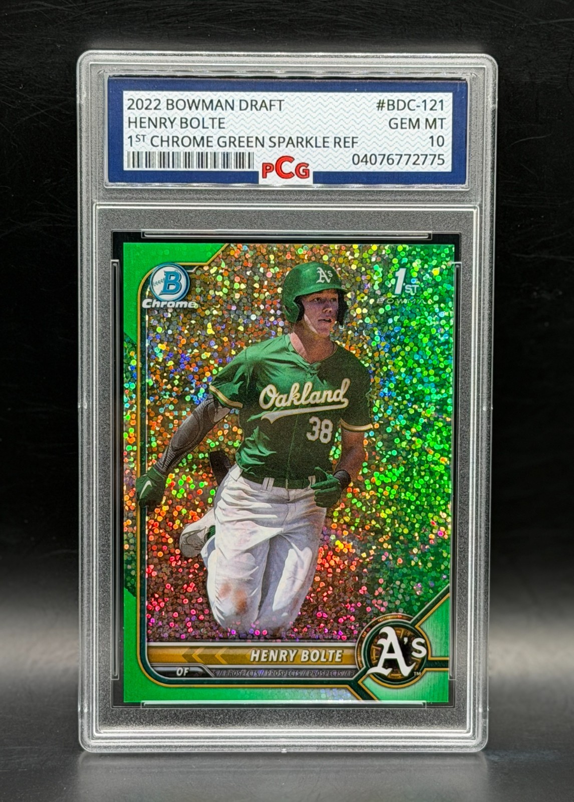 2022 Bowman Draft Henry Bolte 1st Green Sparkle Ref /99 #BDC-121 PCG 10?
