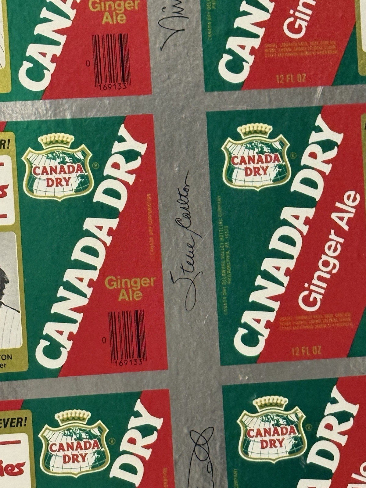 1979 Phillies Canada Dry Uncut Sheet Pete Rose Steve Carlton Tug McGraw 37×34