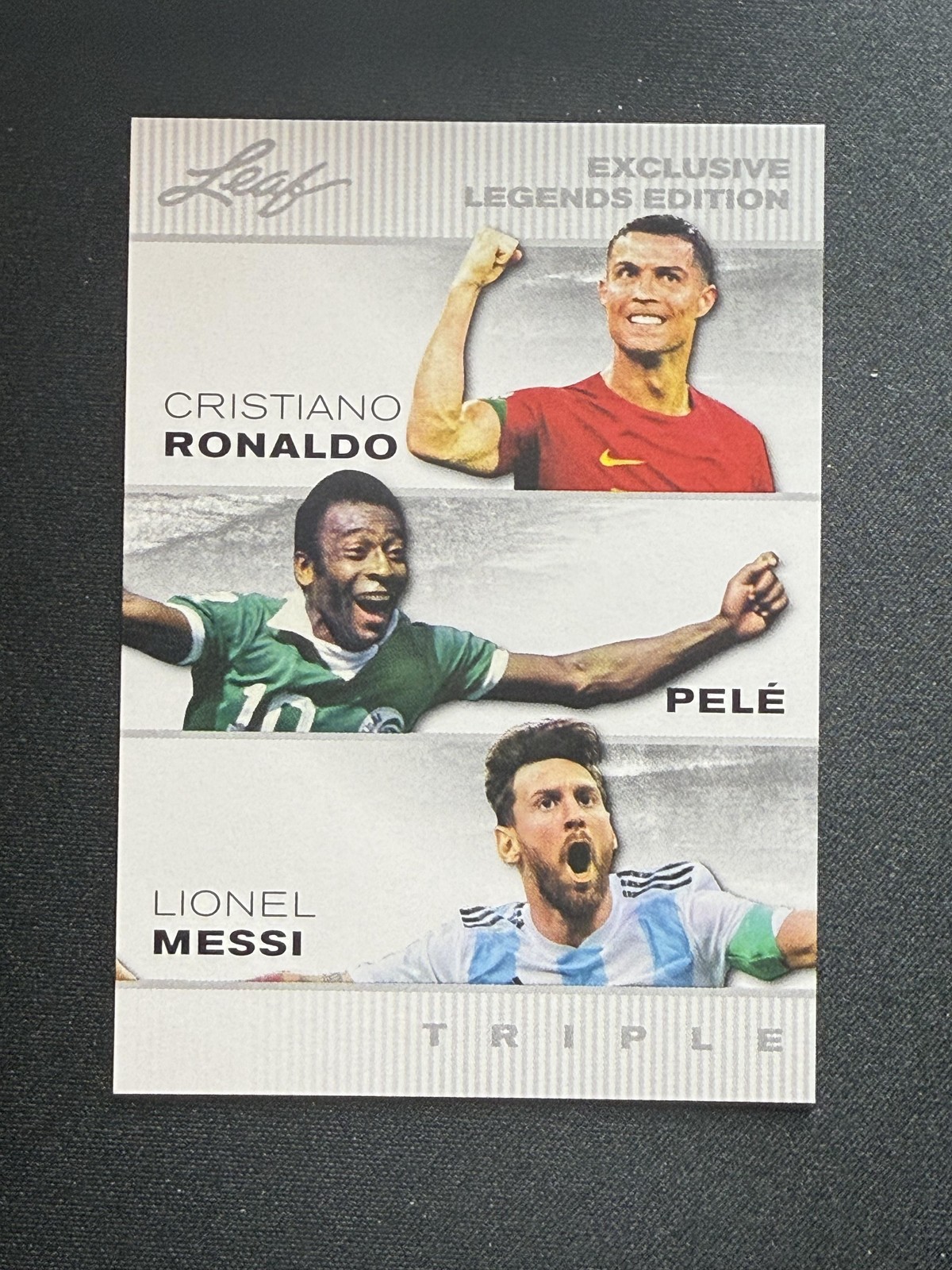 Ronaldo / Pele / Messi 2024 Leaf Exclusive Legends Edition Trio RC 10 count lot