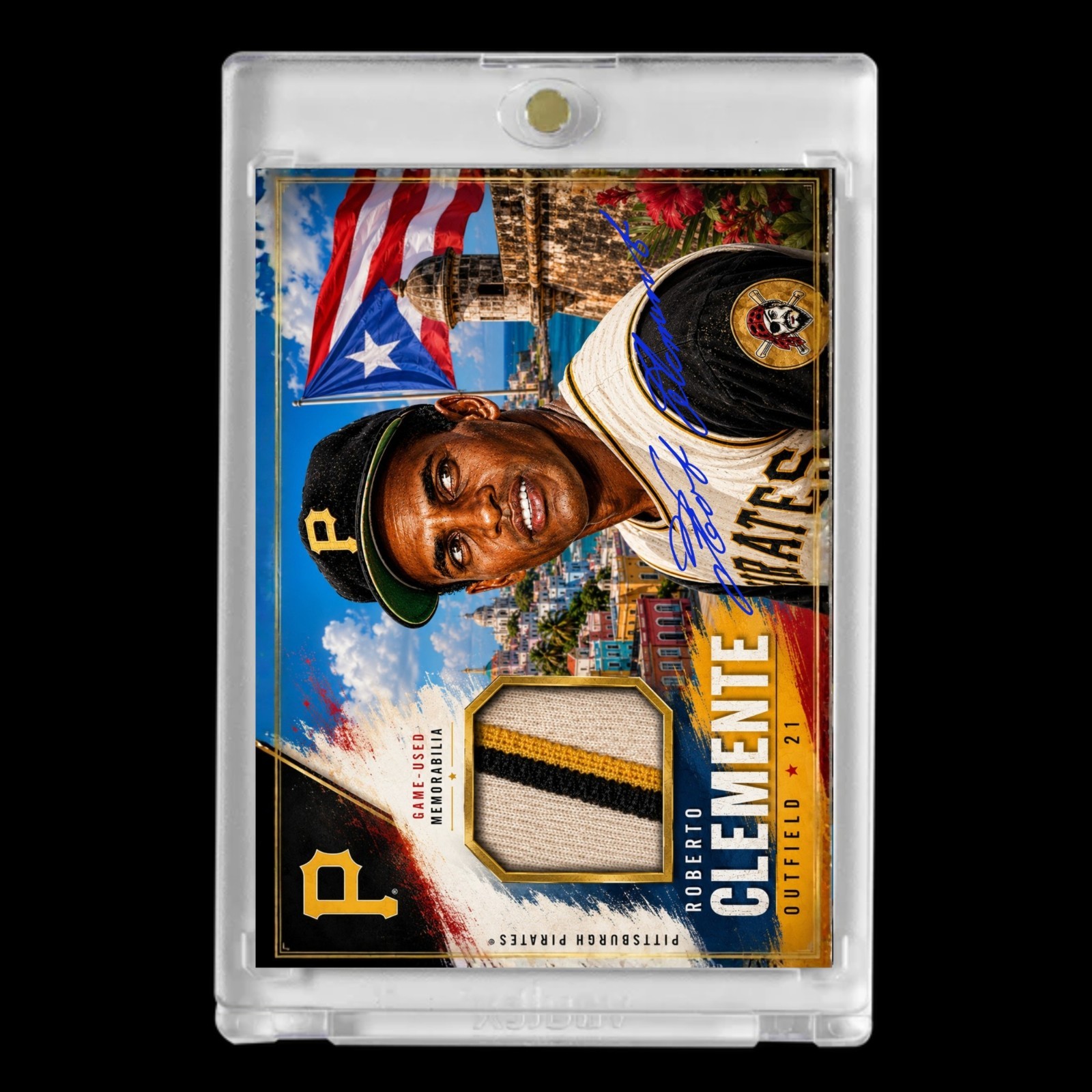 Roberto Clemente Tribute Custom Art Card – Puerto Rico San Juan Boricua Card!