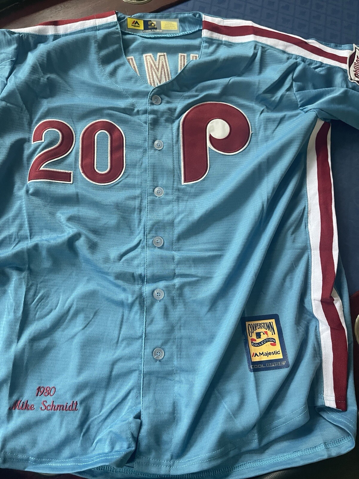 Mike SCHMIDT Philadelphia Phillies #20 Powder Blue Jersey Adult All Sizes NWT