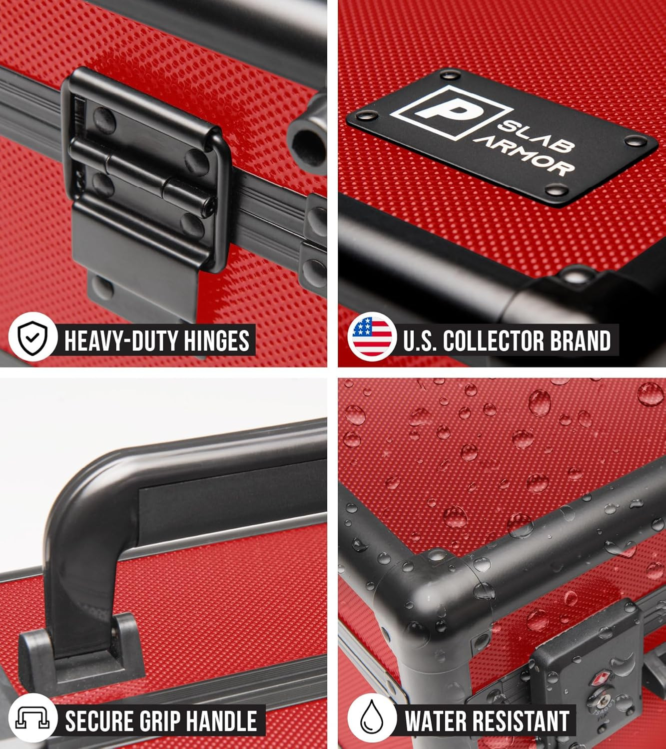 SLAB ARMOR 3 Row Graded Card Storage Box for 120+ PSA Slabs – Red