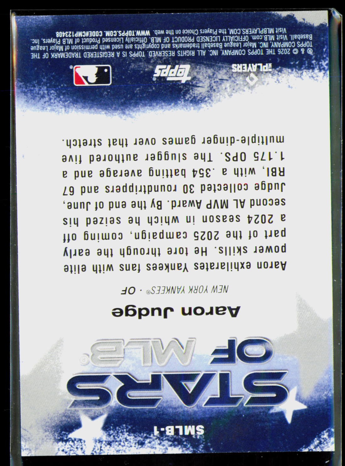 2026 Topps #SMLB-1 Aaron Judge Stars of MLB