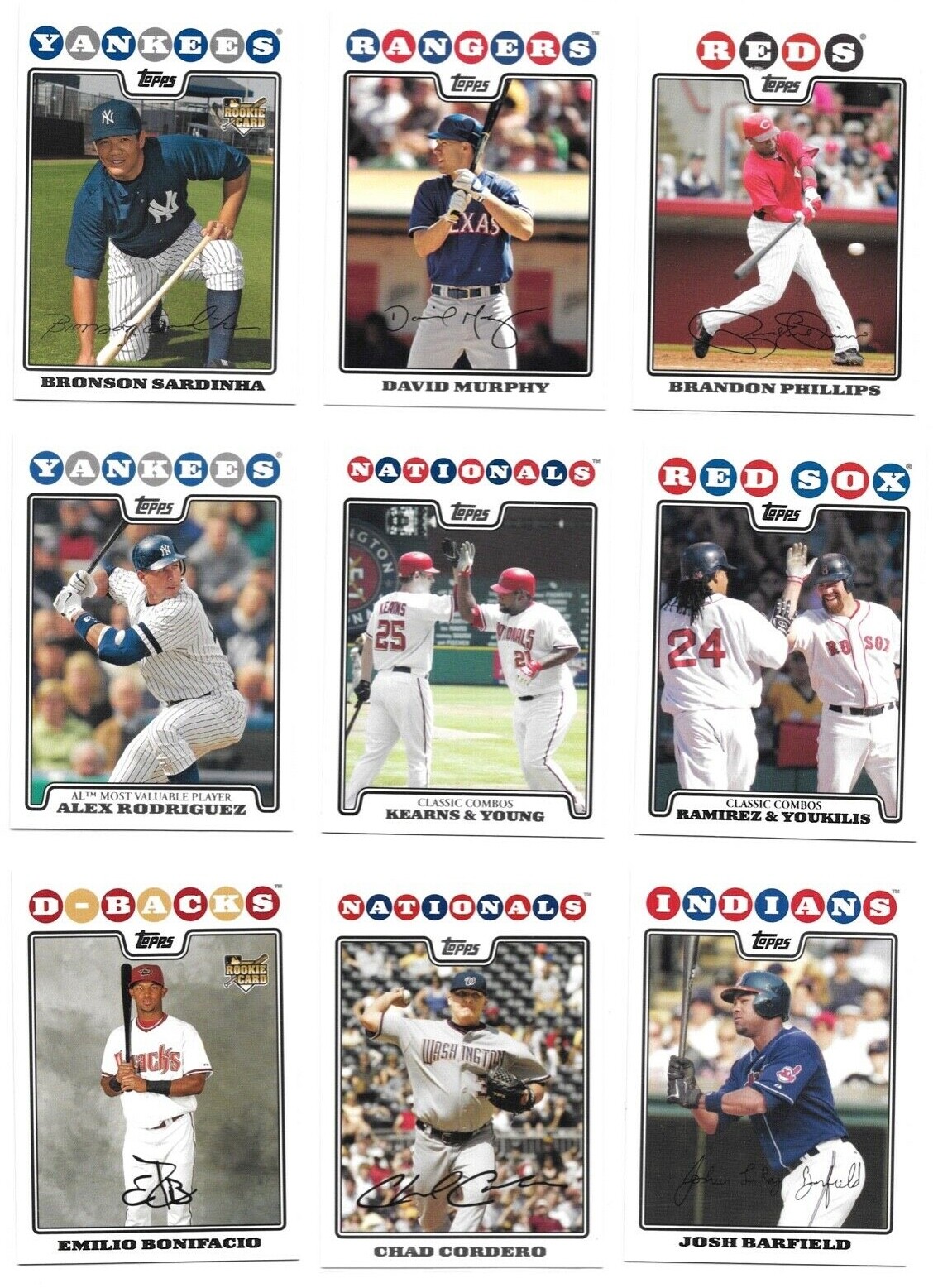 2008 Topps Baseball Trading Cards / Pick / Choose from list #s 251 – 500 / mb7
