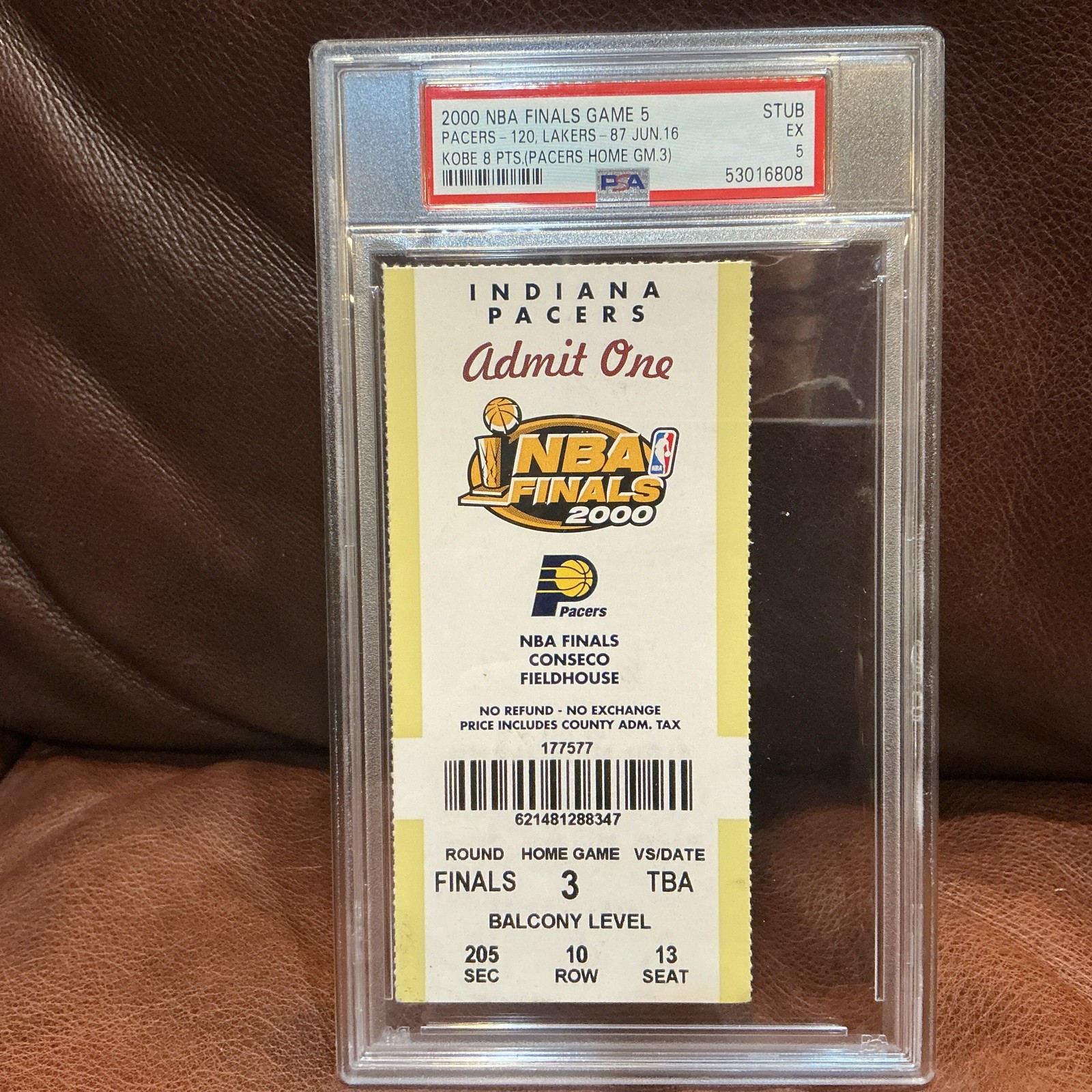 Psa 5 2000 NBA FINALS Game 5 Ticket Kobe Bryant Debut series Shaq Oneal Lakers