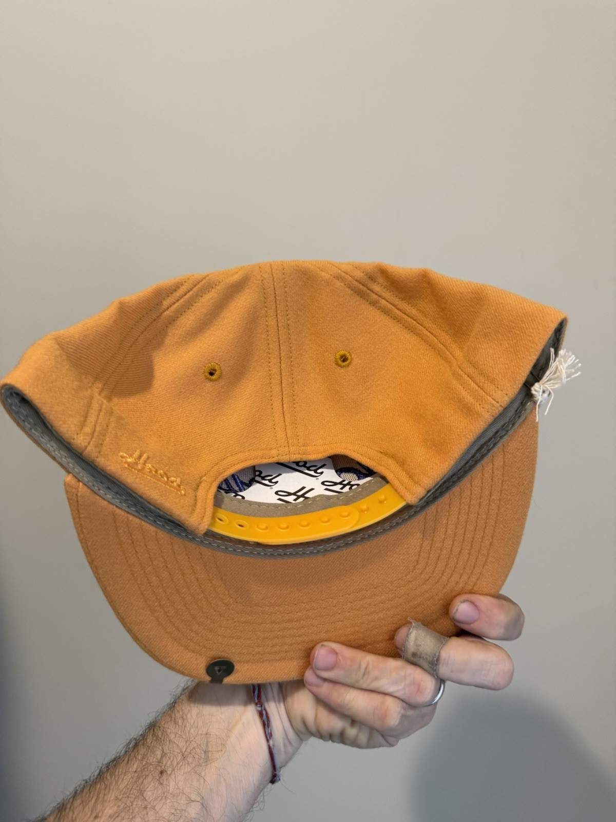 NEW IROQUOIS LACROSSE SCRIPT SNAPBACK HOOD HAT CAP MERINO WOOL retail $80 GOLD