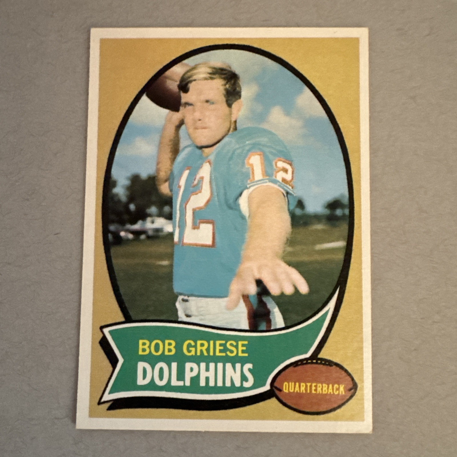 Bob Griese #10 Topps 1970 NFL Football Card Miami Dolphins Quarterback HOF