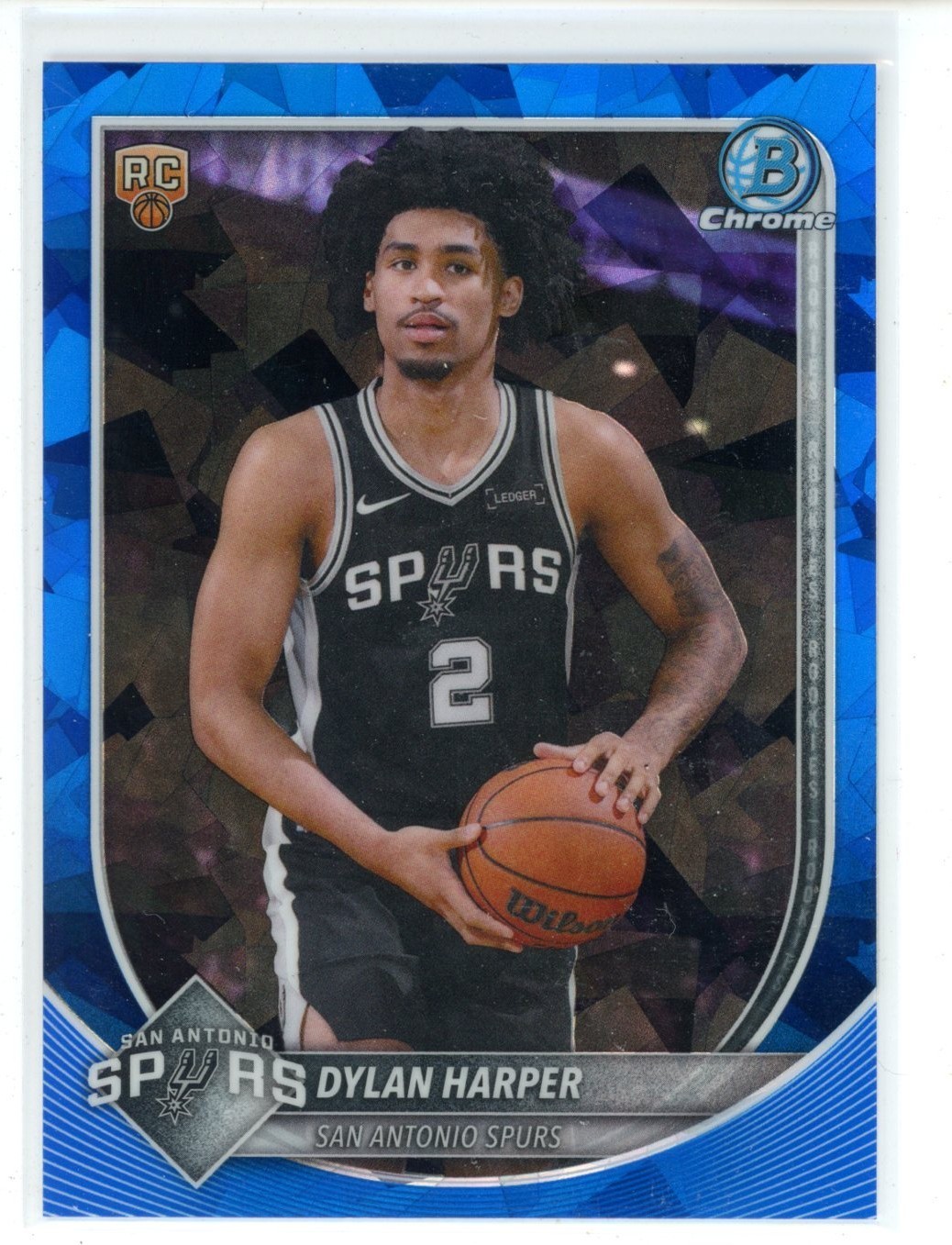 2025 Bowman Sapphire Dylan Harper Chrome RC Rookie #BCV-2 Spurs