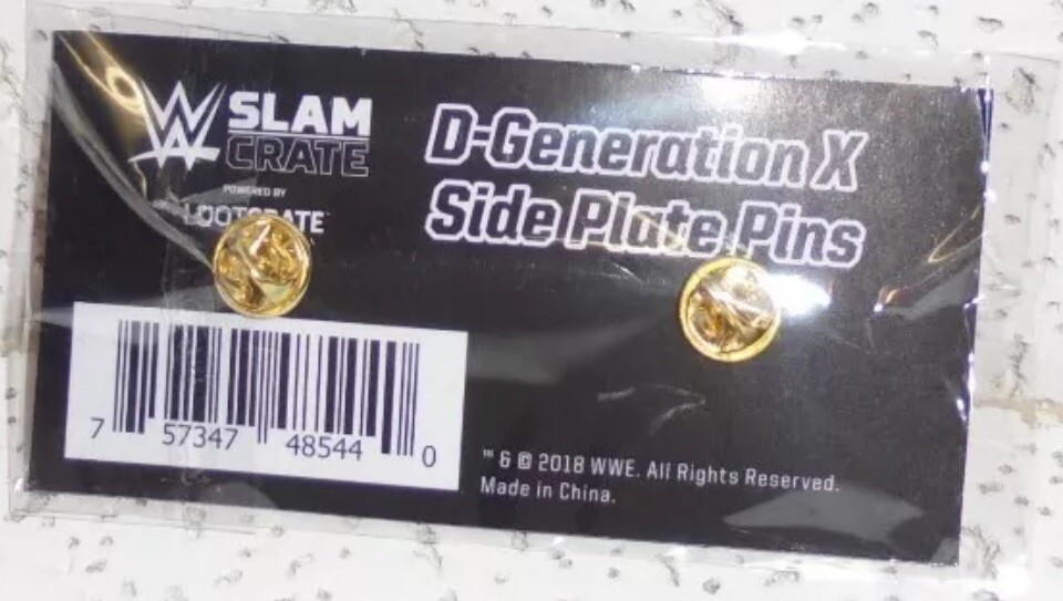 DX D-Generation X Side Plates Pin Set WWE Slam Crate Loot Crate Exclusive