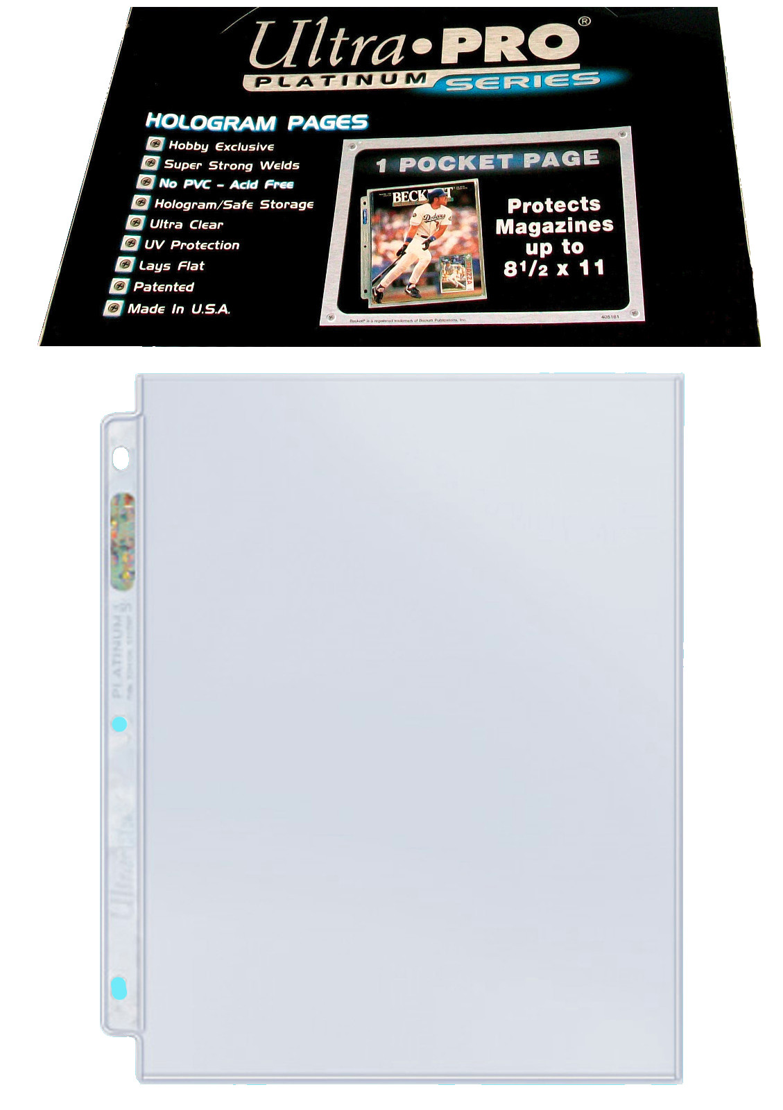 10 Ultra Pro Platinum 1-Pocket 8.5×11 Pages Protectors Binder 8-1/2″x11 Sheet
