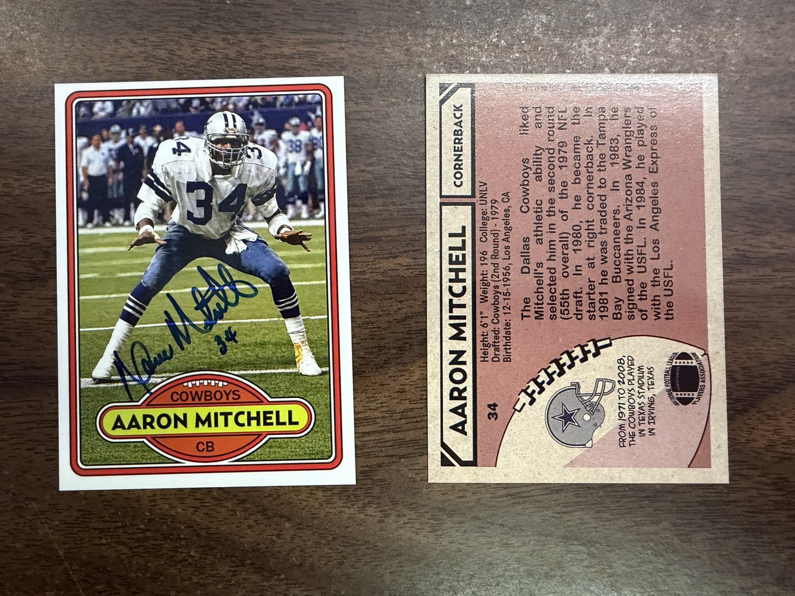 B244 Aaron Mitchell autographed custom Dallas Cowboys card