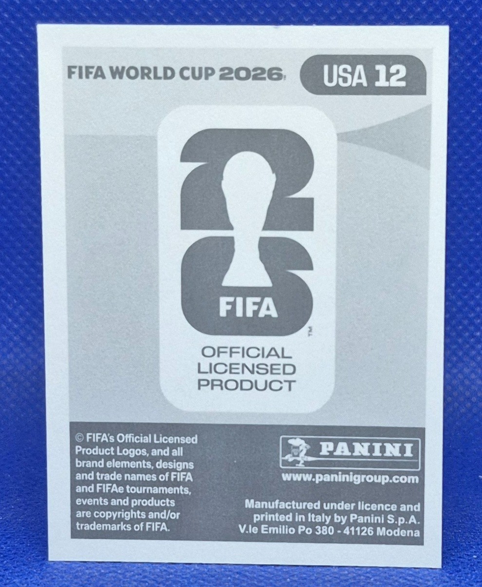 2026 Panini FIFA World Cup Sticker Timothy Weah #USA 12 – United States