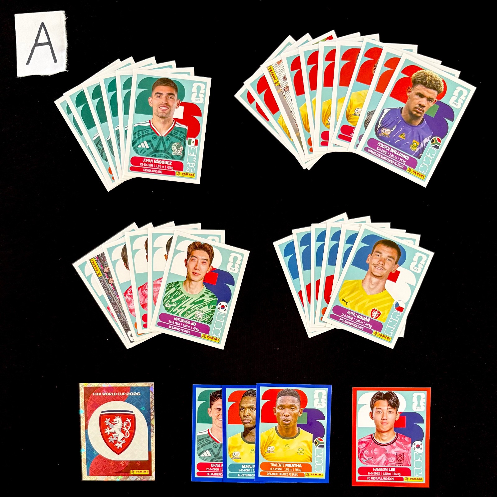 PANINI WORLD CUP 2026 STICKERS – MEX RSA KOR CZE CAN BIH QAT SUI BRA MAR HAI SCO
