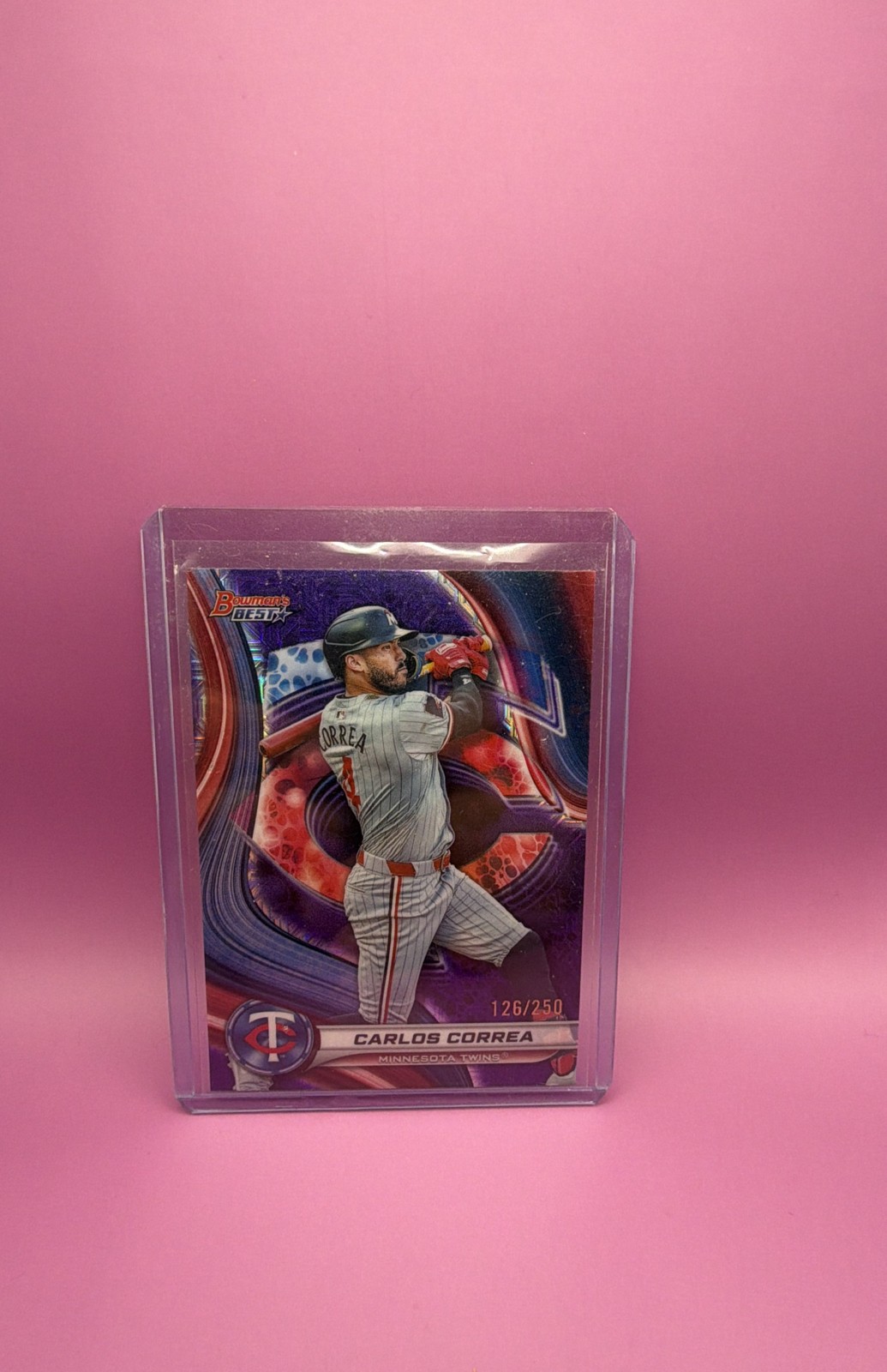 2024 Bowman’s Best – Carlos Correa #40 Purple Mojo Refractor /250