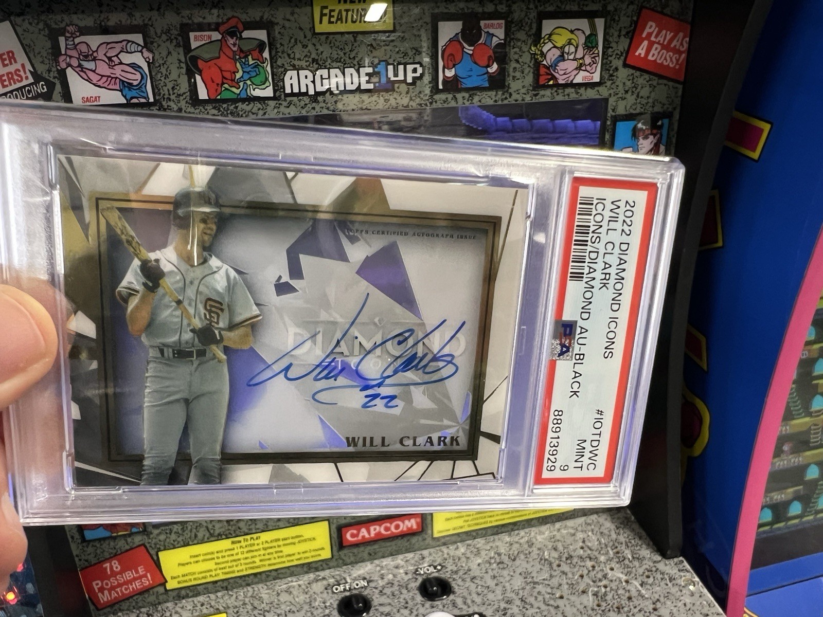 2022 Topps Diamond Icons Will Clark Black Clear Auto /5 PSA 9 Mint Giants
