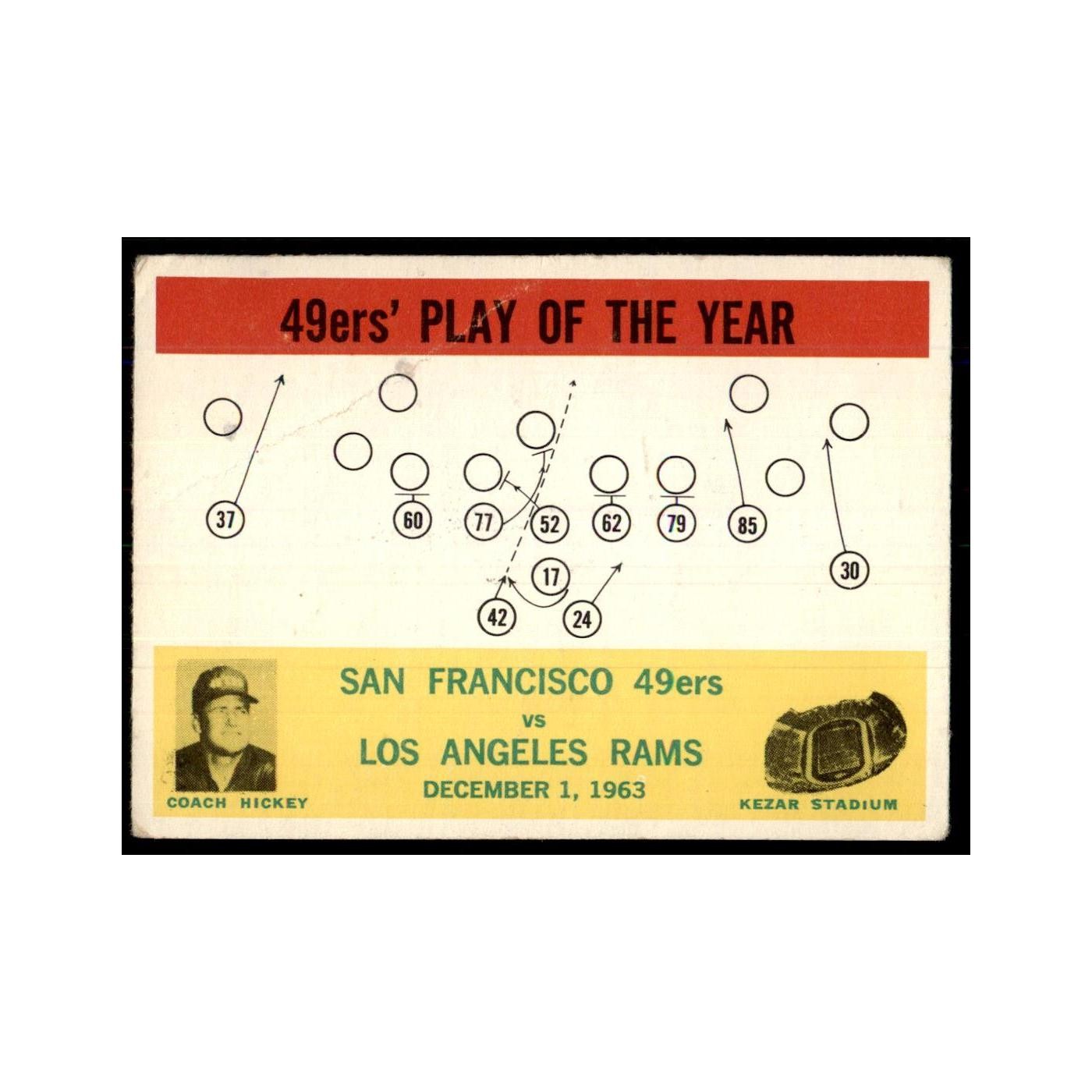 1964 Philadelphia (damaged) 49ers Play of the Year – Red Hickey Football Cards
