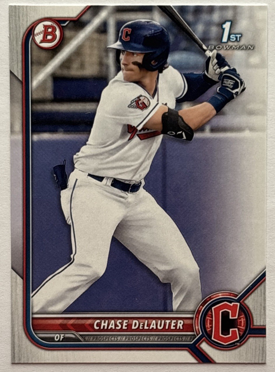 2022 Bowman Draft Chase Delauter #BD-49 Cleveland Guardians 1st Rookie RC – QTY