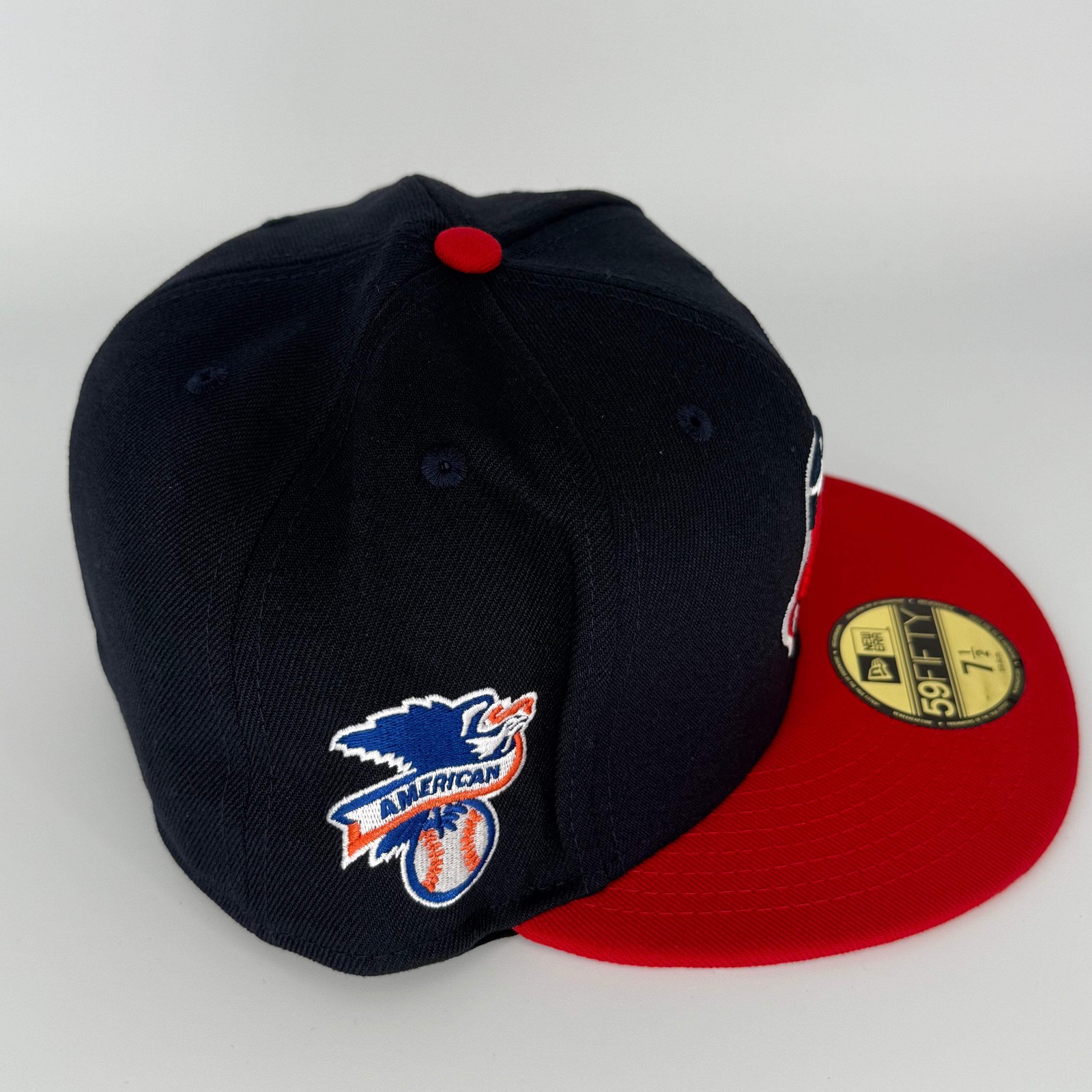 Navy Red Chief Wahoo Cleveland Indians Guardians 1954 ASG Double Patch Hat New E