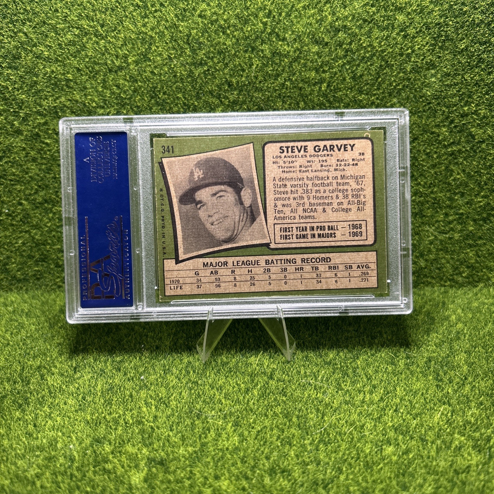 Steve Garvey 1971 Topps Rookie PSA On Card Auto Clean Centered Black Borders