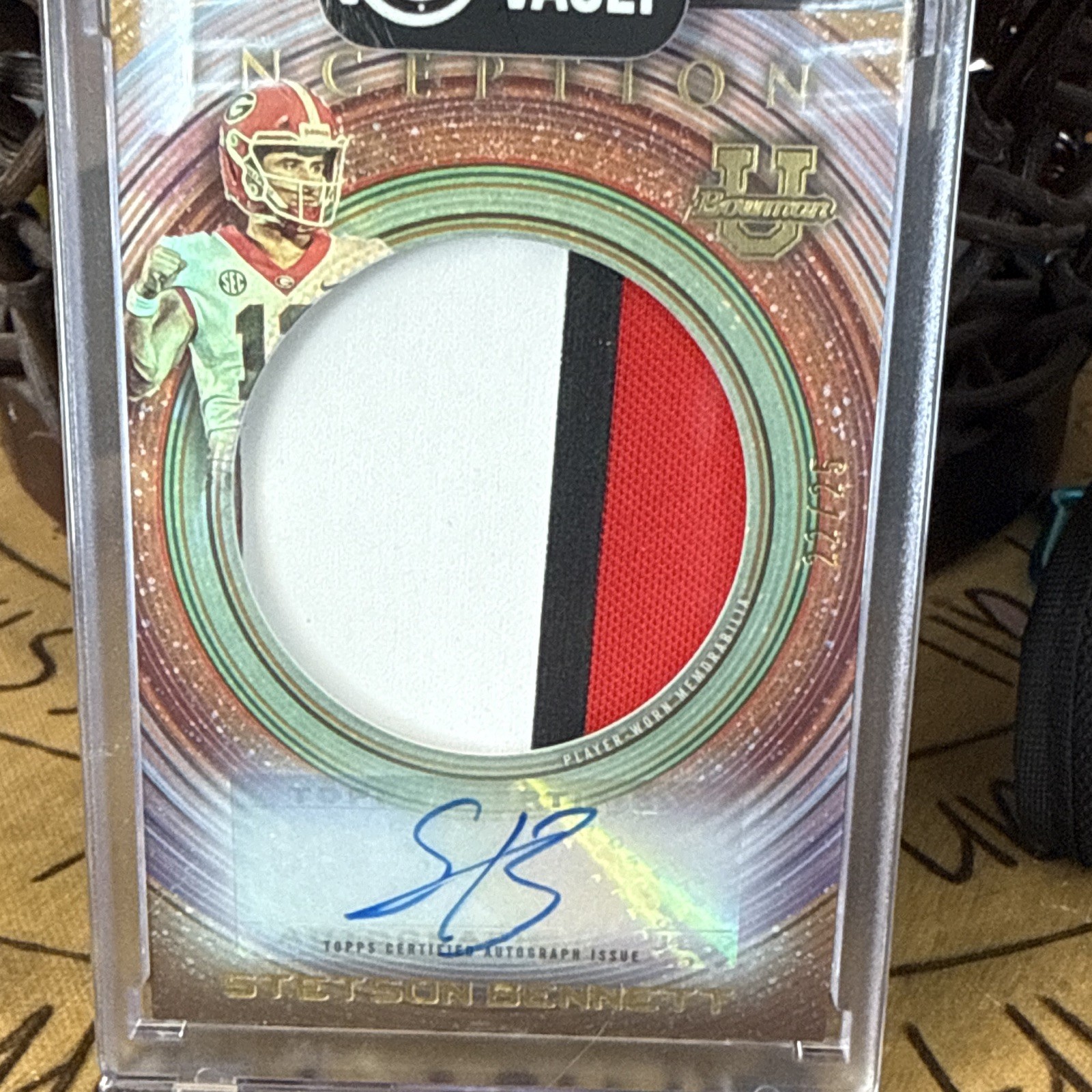 2022-23 Bowman Inception U Stetson Bennett Orange Foil 3 color RPA /25