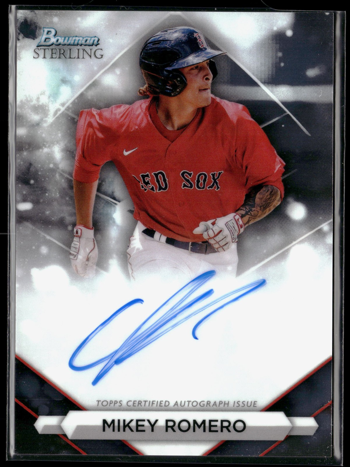 Mikey Romero AUTO 2023 Bowman Sterling #PA-MR Prospect Boston Red Sox
