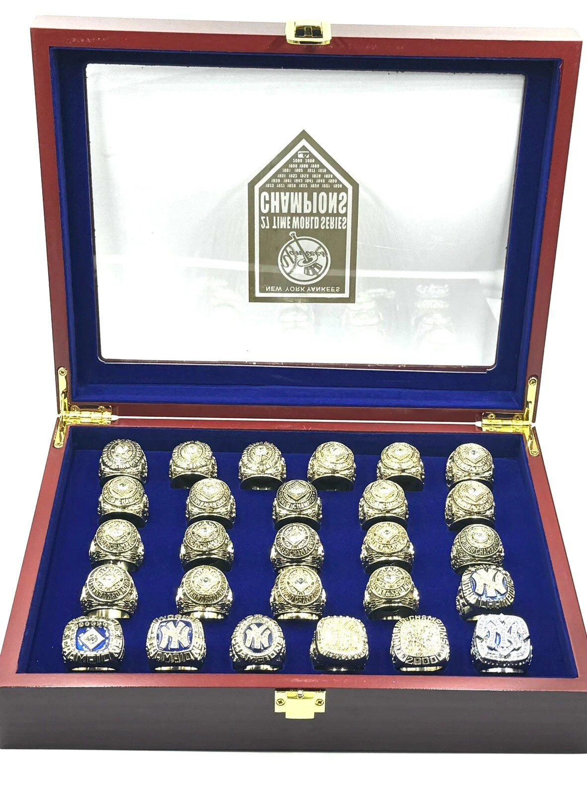 NY YANKEES 27 PIECE MLB WORLD SERIES CHAMPIONSHIP RING COLLECTION SET- BRAND NEW