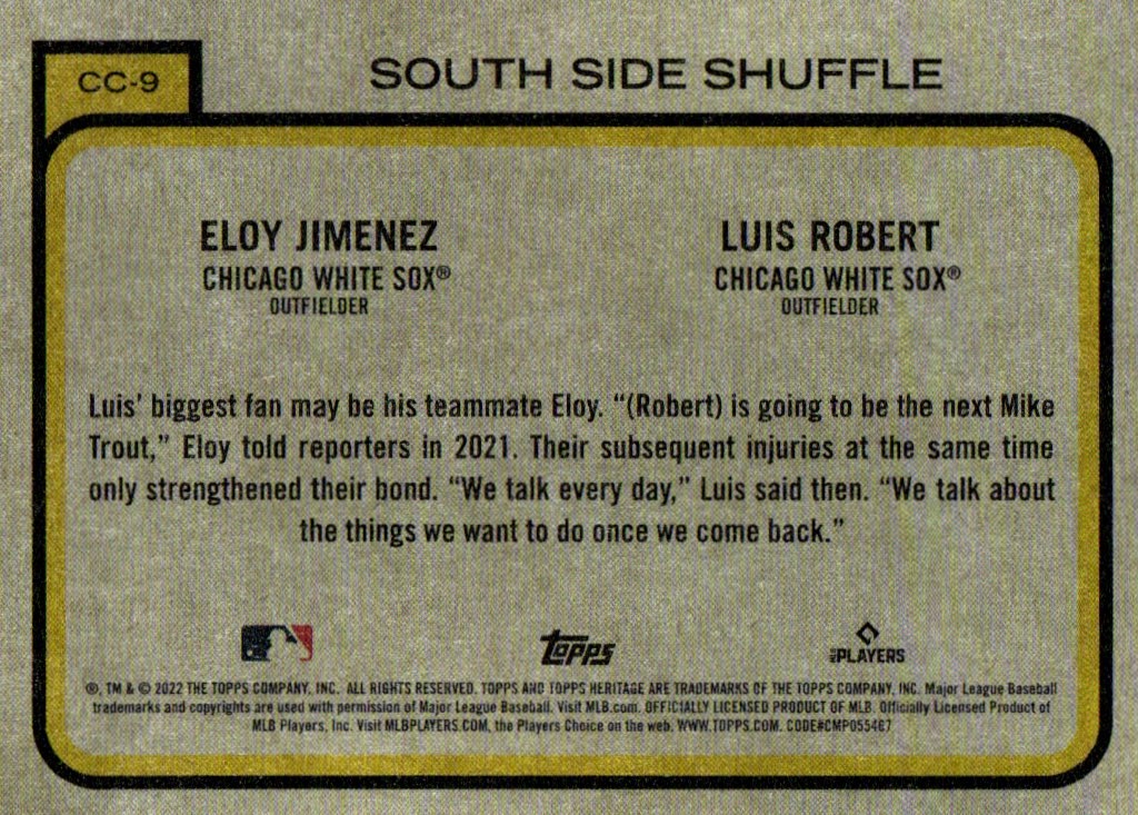 2022 Topps Heritage #CC-9 South Side Shuffle Combo Cards