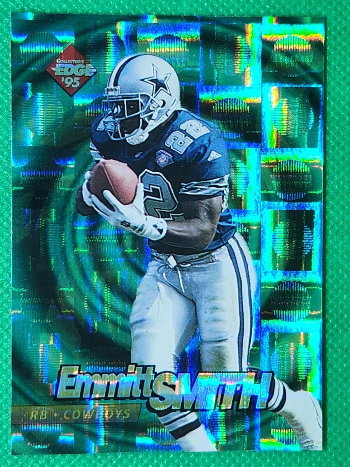 1995 Collector’s Edge EdgeTech GREEN PRISM #4 Emmitt Smith HOF Dallas Cowboys