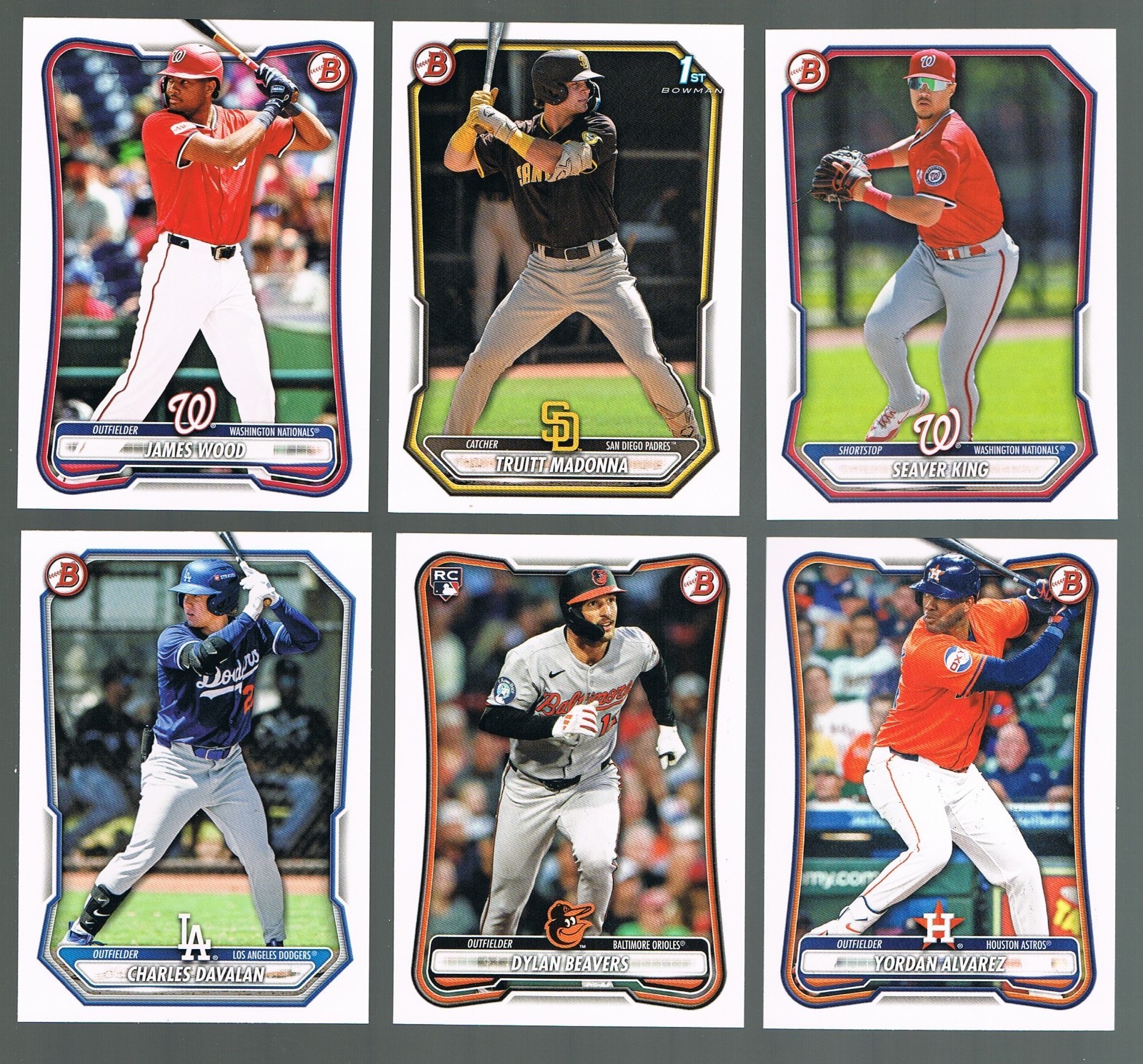 2026 Bowman Baseball Card Lot (12) Paper Base Davalan, King, Alvarez, Wood
