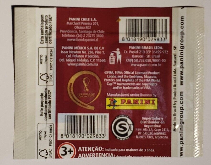 Panini World Cup Qatar 2022 Packs – Blue NO Border Version – Pick Any Quantity.