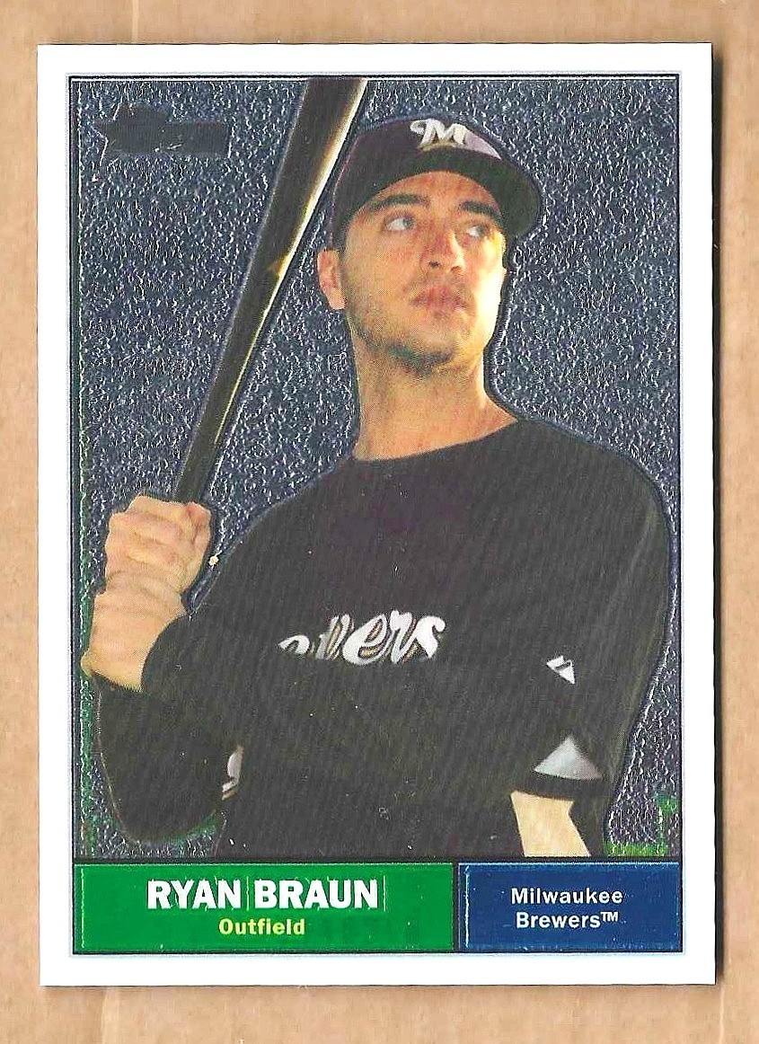Ryan Braun 2010 Topps Heritage Chrome #C92 Milwaukee Brewers SN# 758/1961