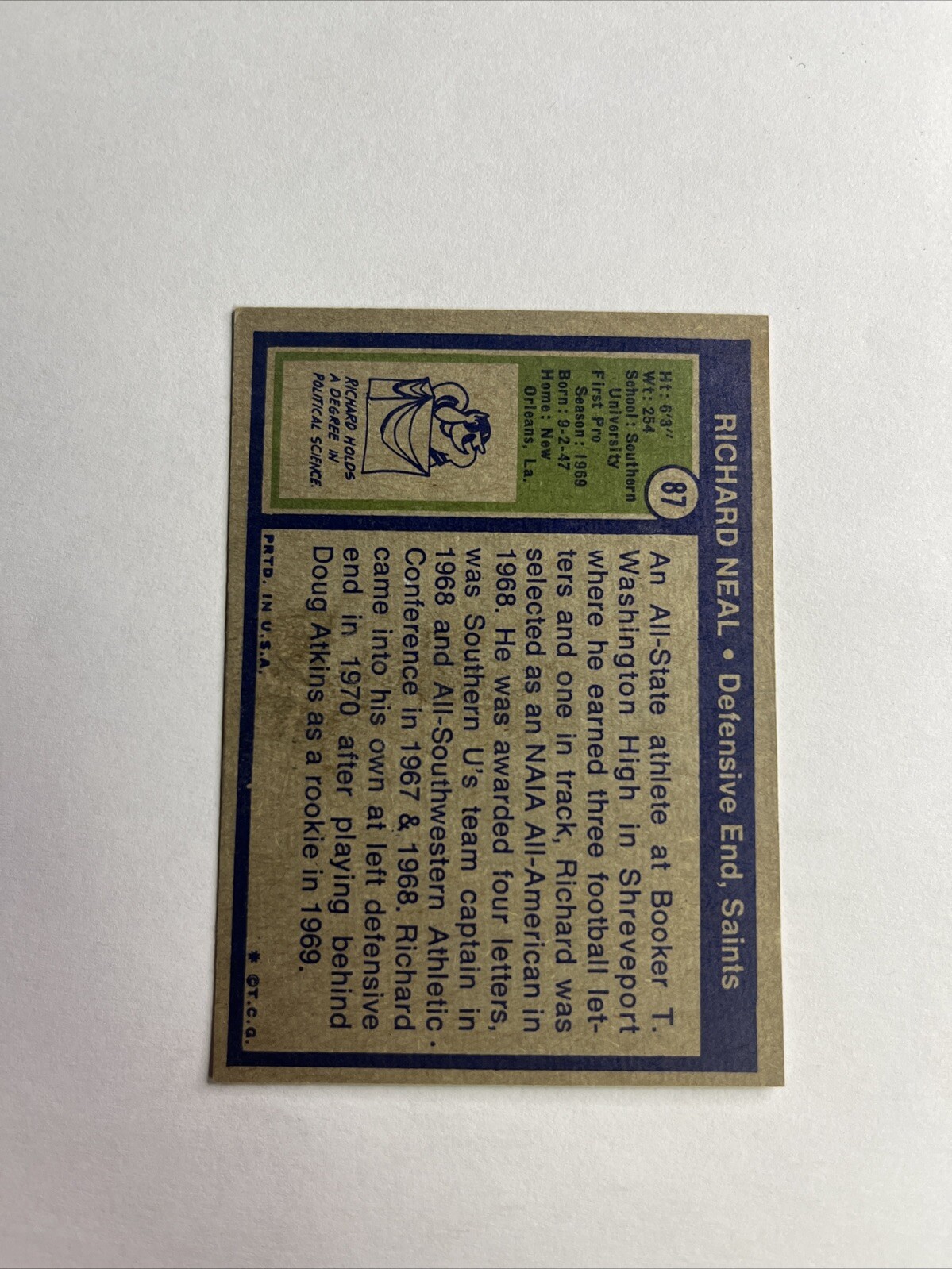 1972 Topps – #87 Richard Neal (RC)