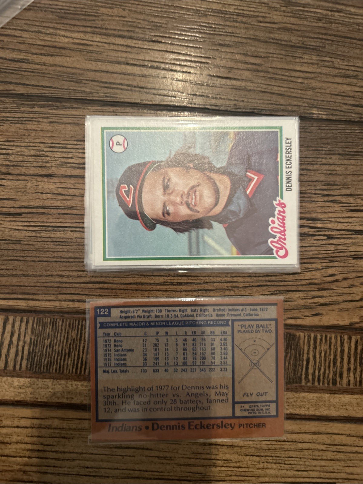 Dennis Eckersley 1978 Topps #122 Cleveland Indians Guardians HOF