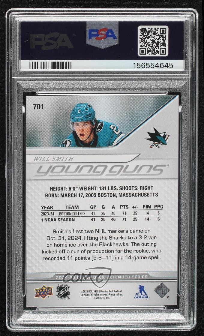 2024-25 Upper Deck Extended Series Young Guns Will Smith #701 Rookie RC 3z1