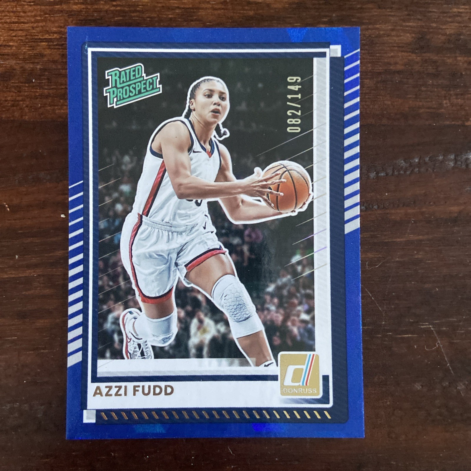 2025-26 Panini Donruss #87 Azzi Fudd (RC) Blue Cubic /149 – MINT