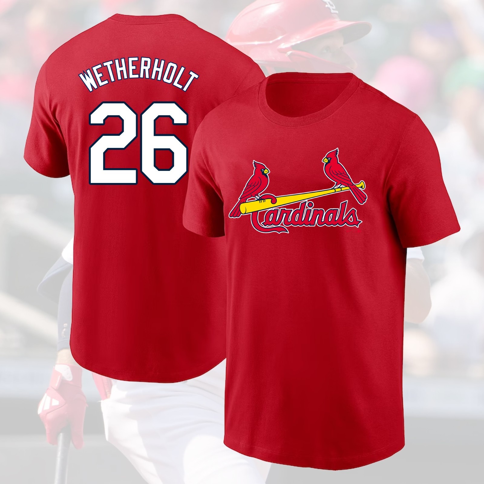 NEW – JJ Wetherholt #26 St. Louis Cardinals 2026 Player Name & Number Fan Look