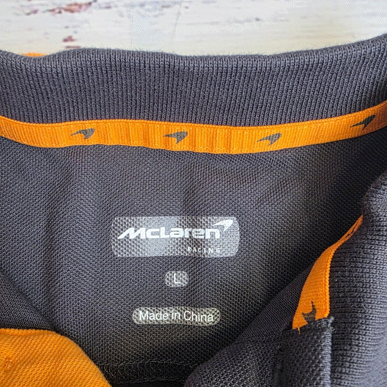 McLaren Formula 1 Team Polo Shirt Grey Orange Jack Daniels Womens Medium GB18401
