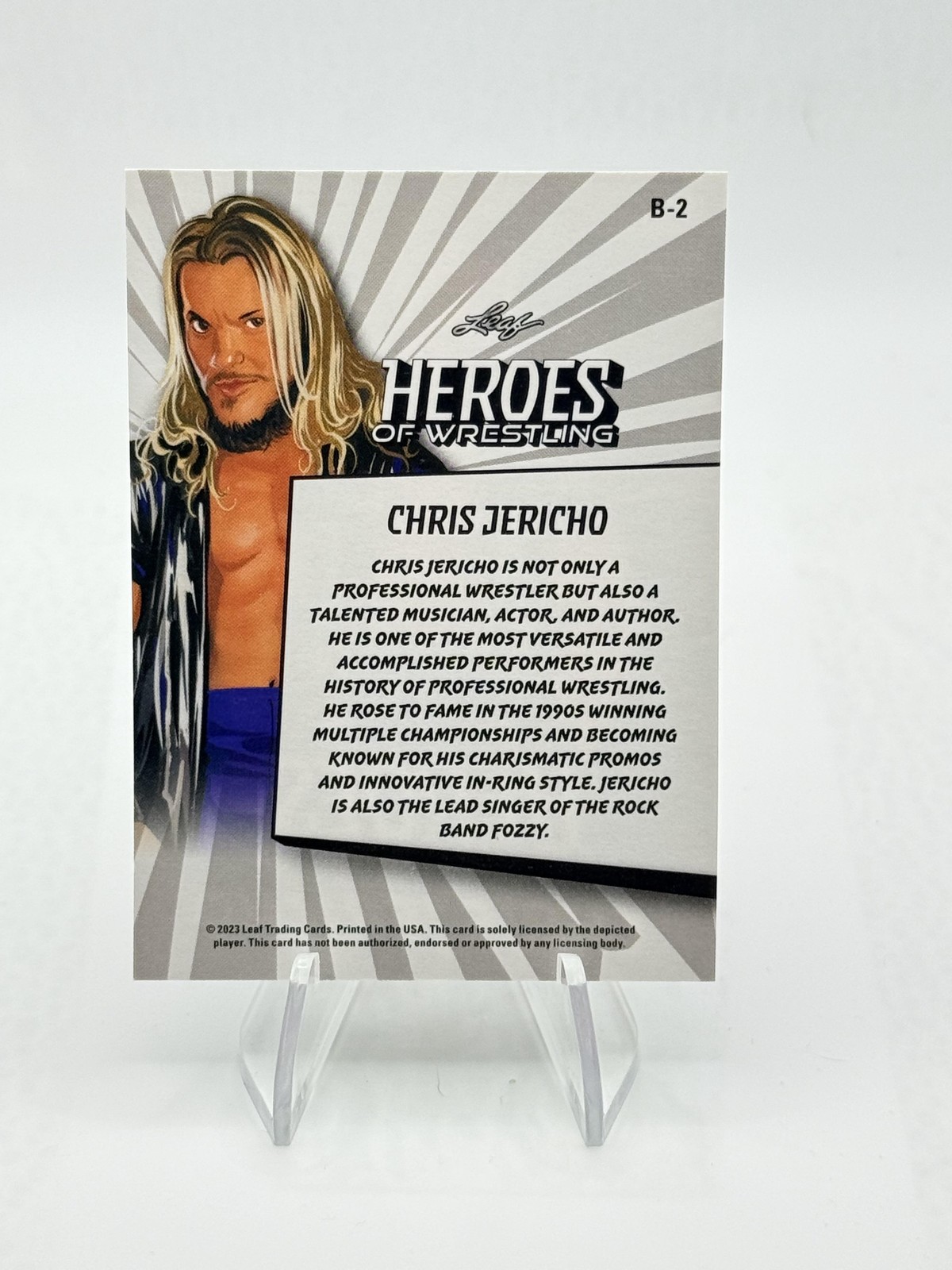 2023 Leaf Heroes of Wrestling Chris Jericho WWE #B-2 Blue Variation