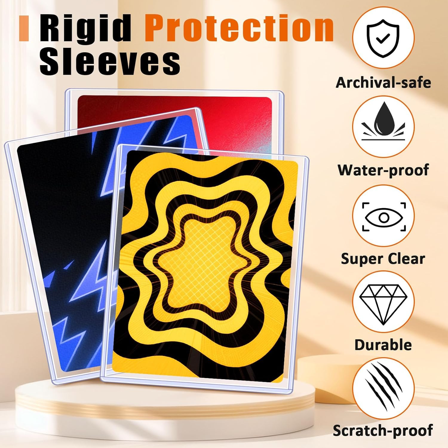 12 Pack Jumbo Card Top Loaders 5.4×7.4 Inch Hard Card Sleeves Protective Case