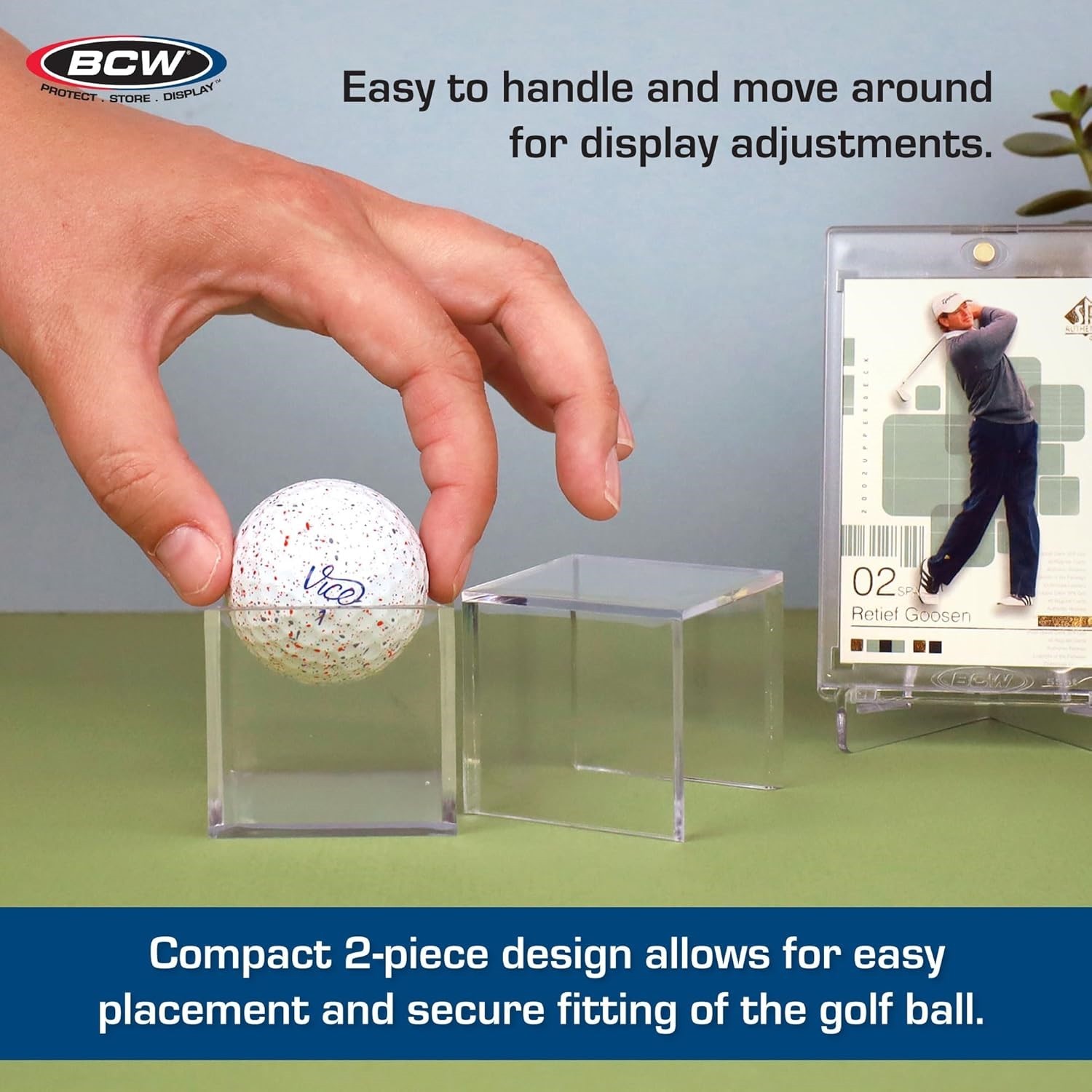 8 BCW Golf Ball Display Cases Square Plastic Cubea Clear Stackable Holders DEAL