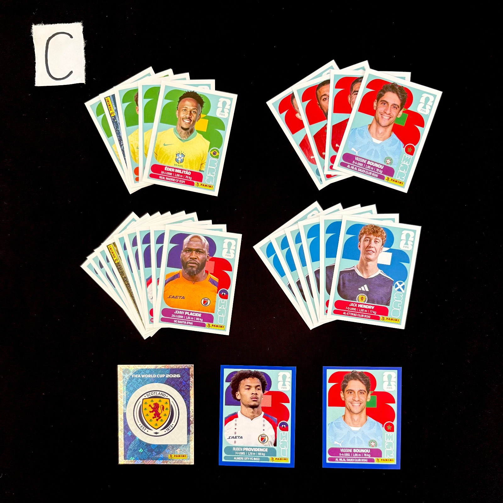 PANINI WORLD CUP 2026 STICKERS – MEX RSA KOR CZE CAN BIH QAT SUI BRA MAR HAI SCO