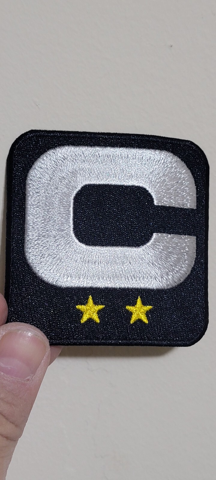 NFL 2024 SEASON GENERIC 1 AND 2-⭐-STARS WHITE-C CAPTAINS BLACK stick-on C-PATCH