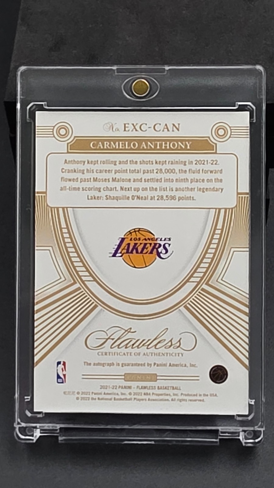 🏀HOF🏀2021-22 CARMELO ANTHONY PANINI EXCELLENCE RUBY SIGNATURES EXC-CAN 12/15🏀