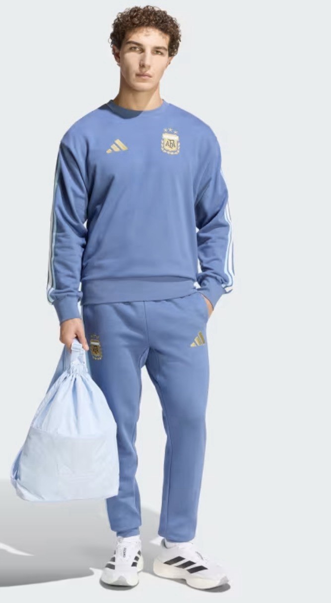 Adidas Argentina Soccer Men’s Crew DNA Sweatshirt Blue Size XL New