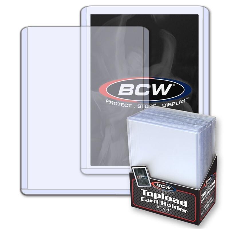 100 BCW Trading Card Hard Plastic Topload Holders + 100 Soft Poly Penny Sleeves