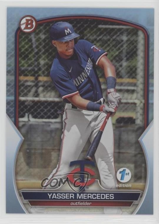 2023 Bowman 1st Edition Sky Blue Foil Yasser Mercedes #BPPF-99 0y9e